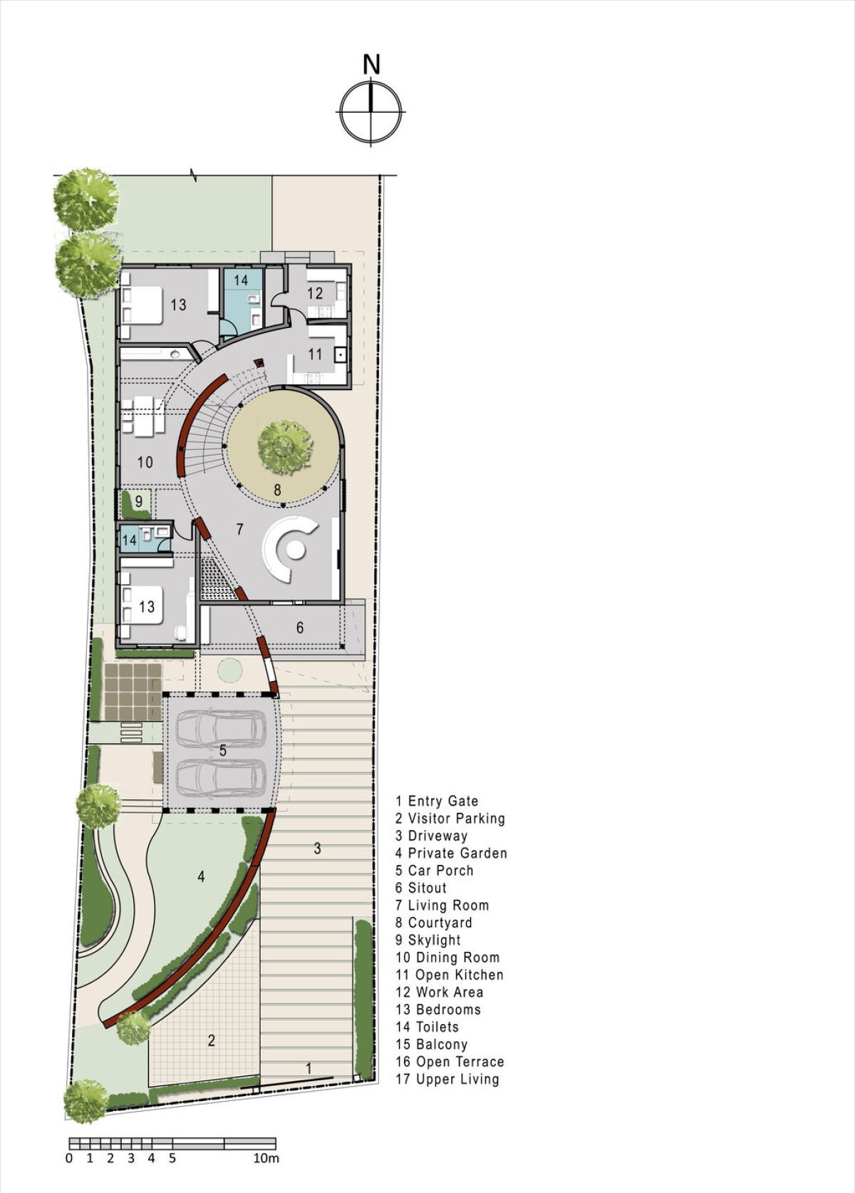 Ground floor plan of The Skyward Home by S Squared Architects