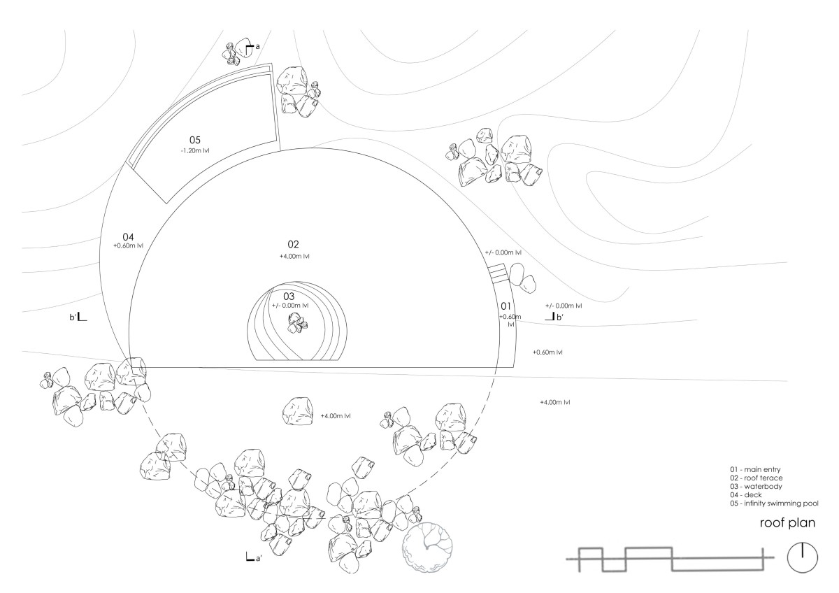 Roof Plan of The Infinite Rise by Earthscape Studio