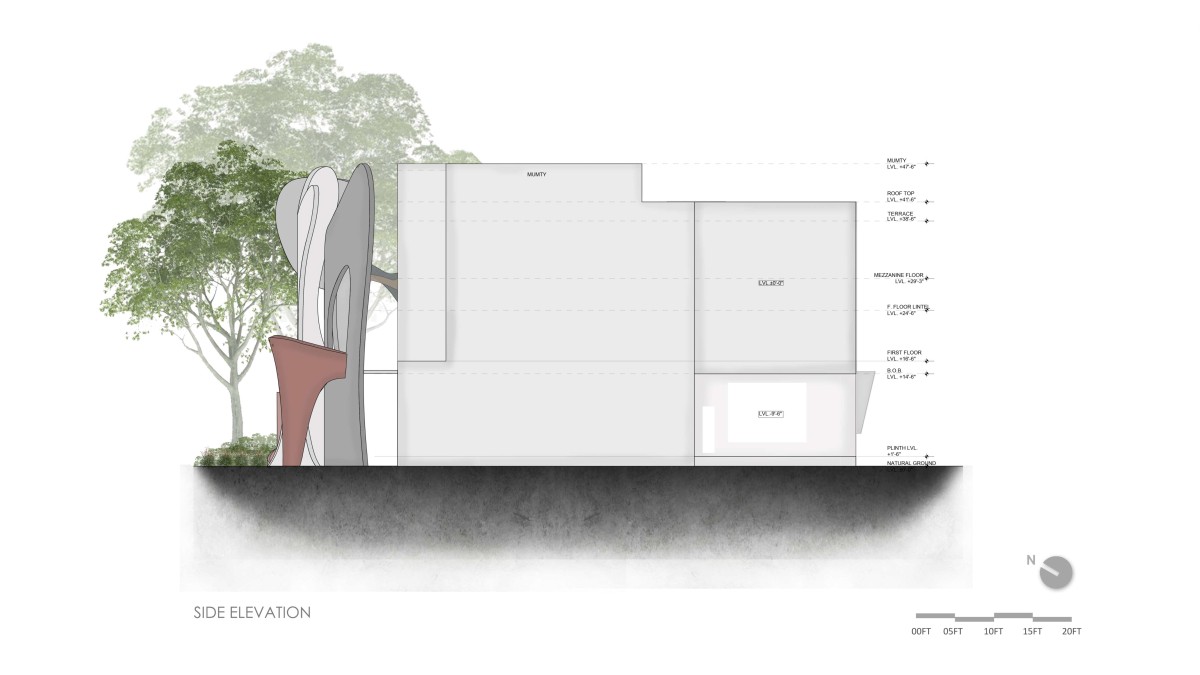 Elevation D of Doaba Public School by Studio Ardete