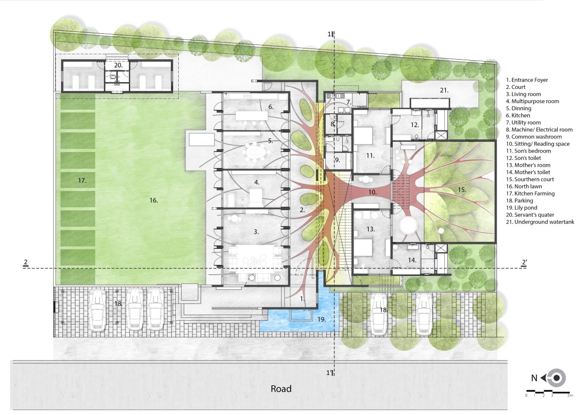 Ground Floor Plan of Svasti by Essteam Design Services LLP