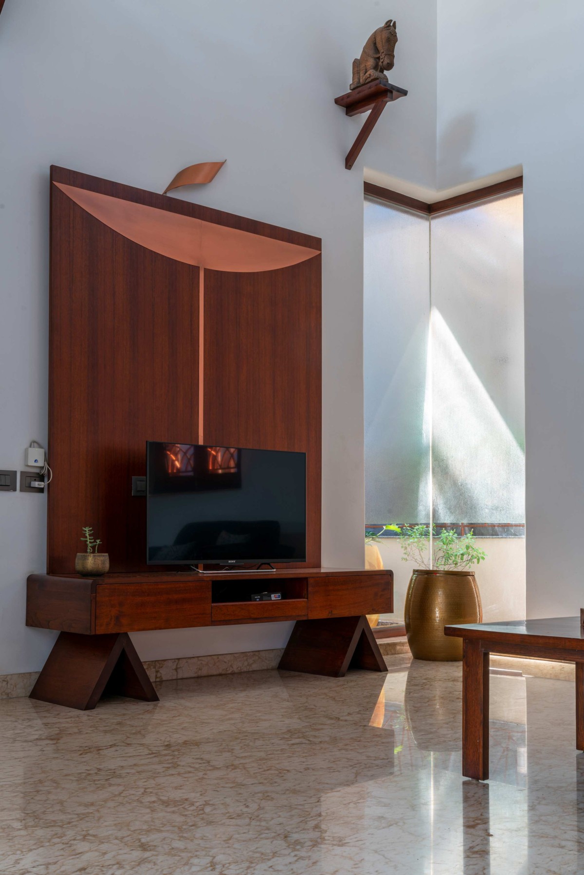 TV Unit of Stack House by Vishwakarma Design Studio