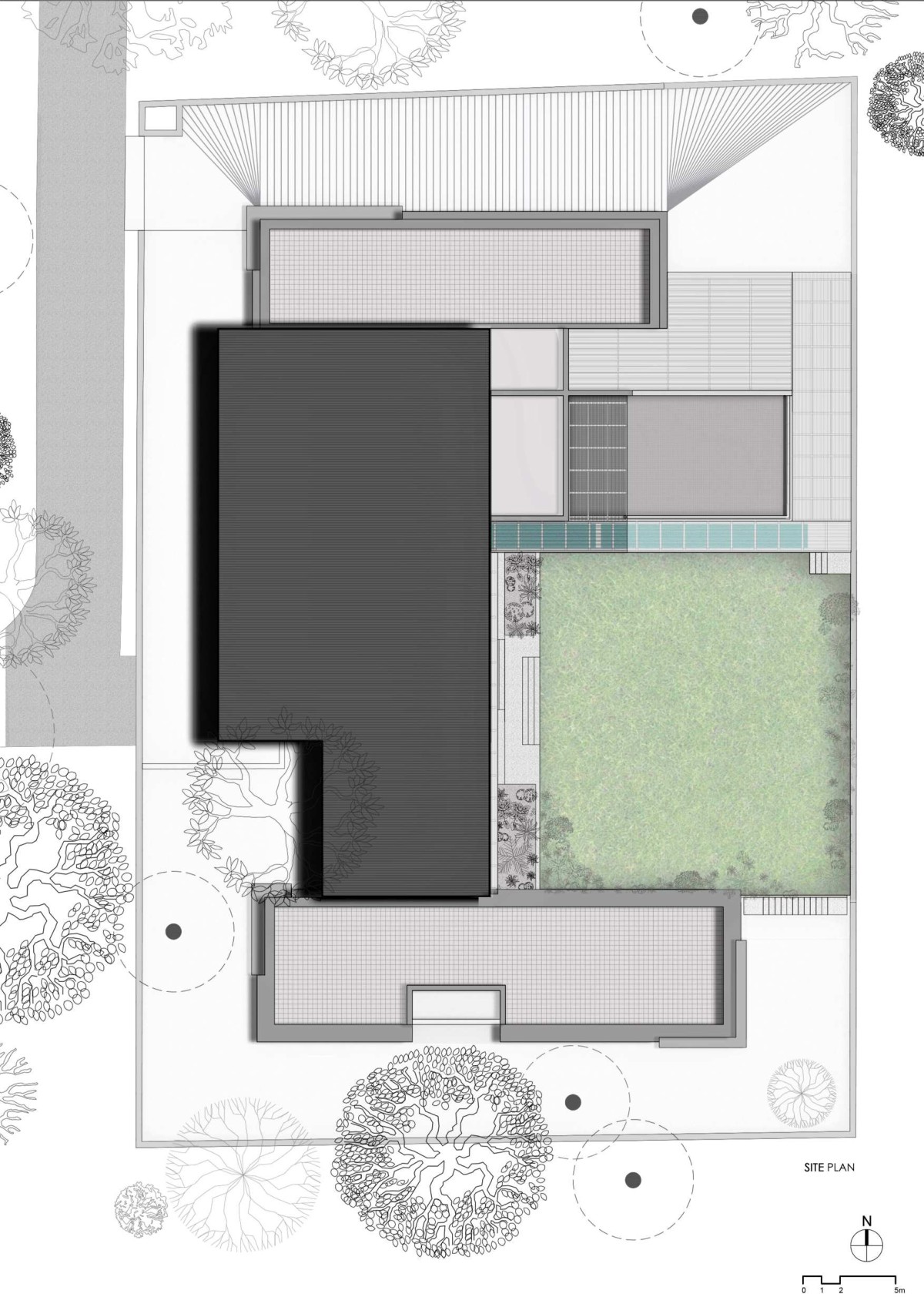 Site Plan of Black Bastion House by SPASM Design Architects