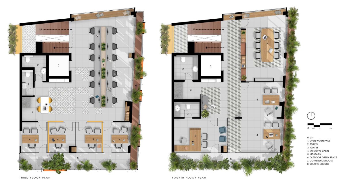 Third and Fourth floor plan of MGB Headquaters by Spacefiction Studio