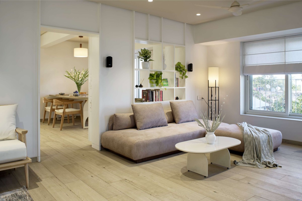 Living room of White Home by Element9 Design Studio