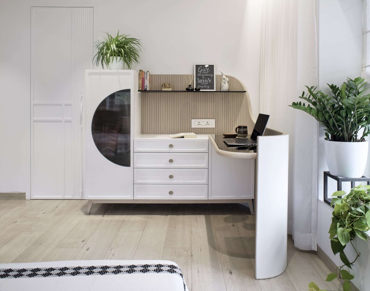 Bedroom of White Home by Element9 Design Studio