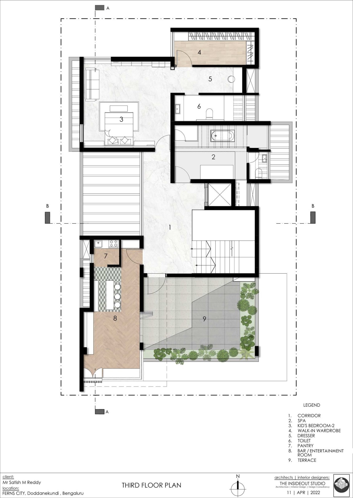 Third Floor Plan of S145 House by The InsideOut Studio