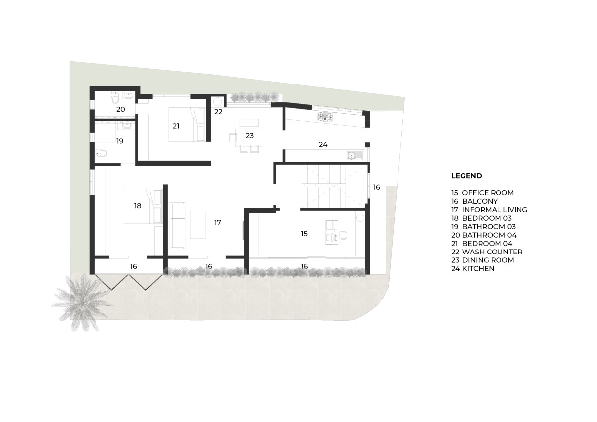 First Floor Plan of Felicita by Design Diagonals