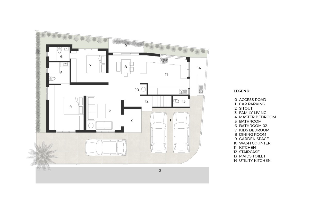 Ground Floor Plan of Felicita by Design Diagonals