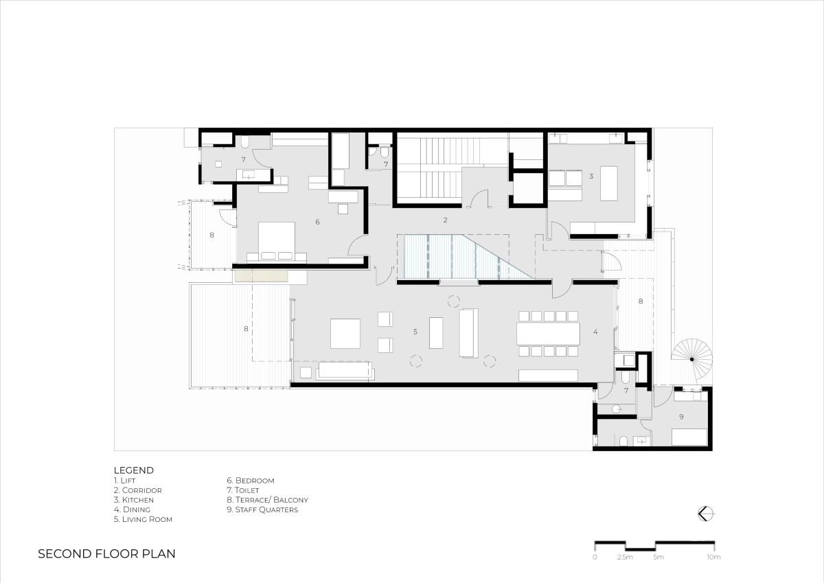 Second Floor Plan of House of Voids by Malik Architecture