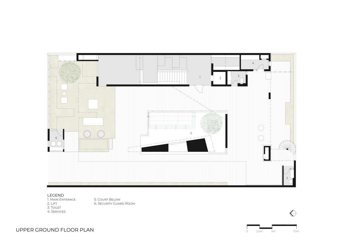 Upper Ground Floor Plan of House of Voids by Malik Architecture