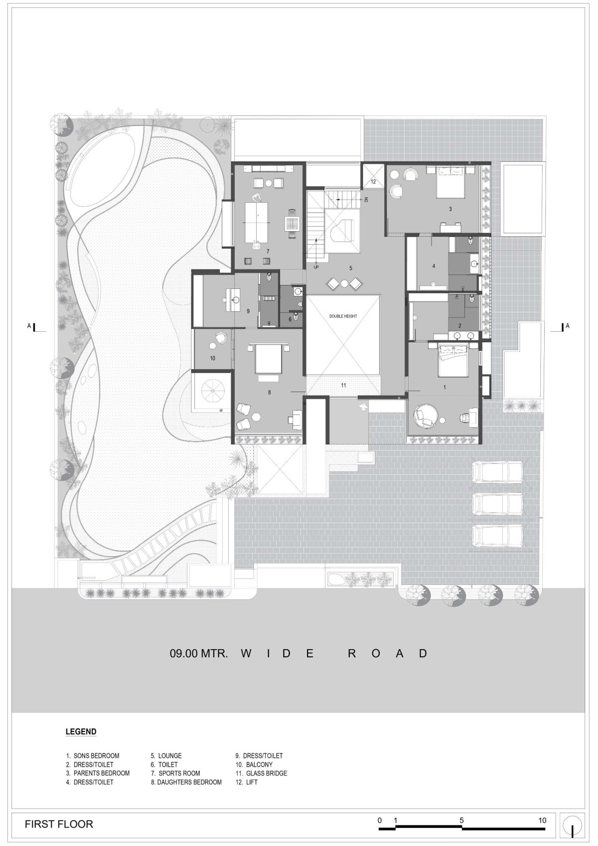 First floor plan of Sukhmangal by Hitesh Mistry & Associates