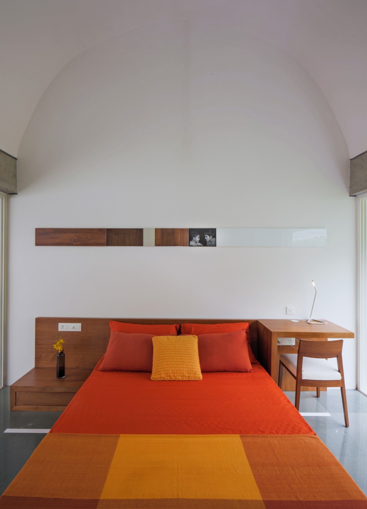 Bedroom 2 of The Walls and Vaults House by LIJO.RENY.architects