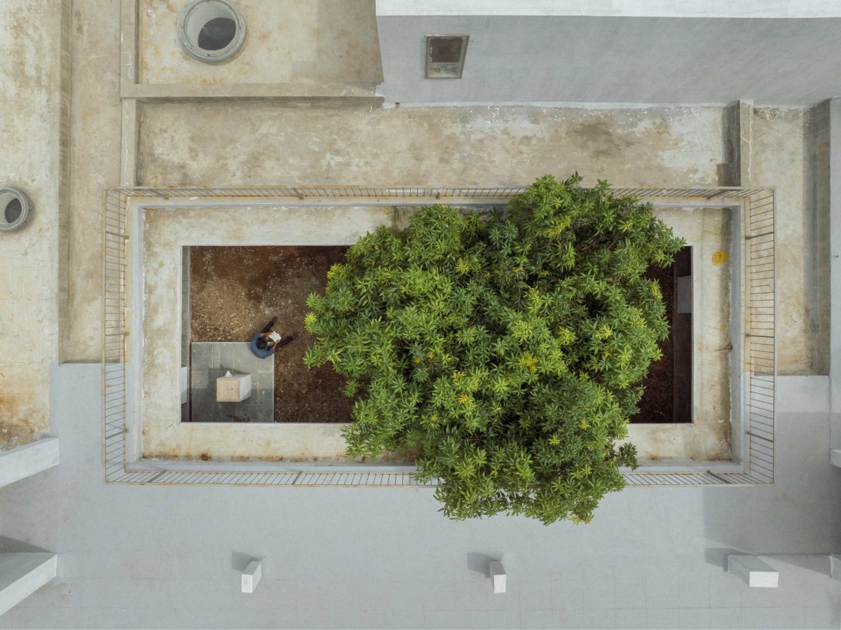 Aerial View of courtyard of House of Tranquil Rooms by Craft Narrative