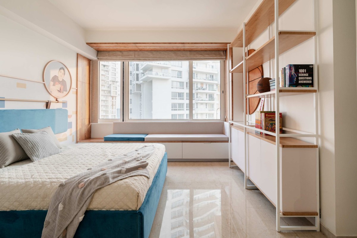 Bedroom 3 of The Crimson Paradise by Storey Tellers Design Studio