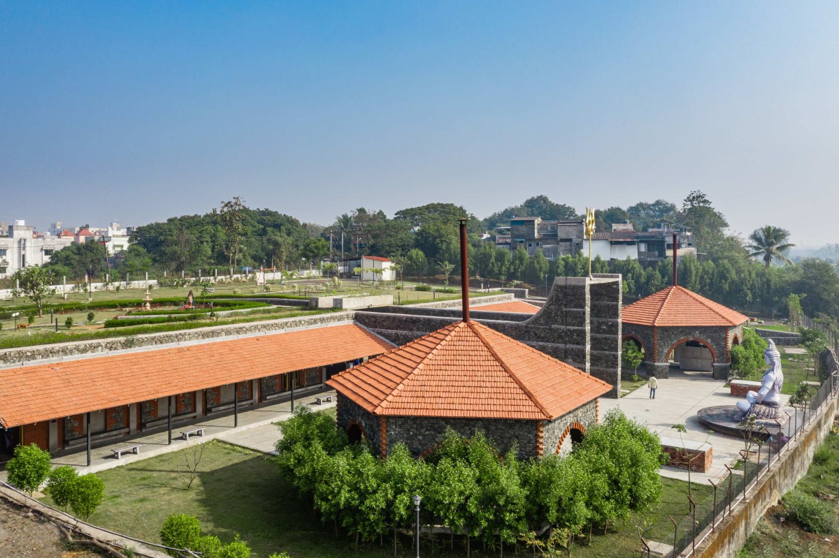 Aerial view of Udan Crematorium by d6thD Design Studio