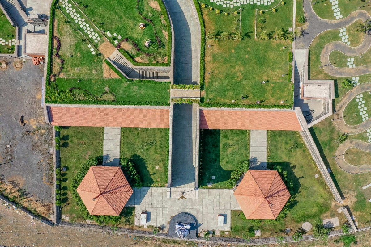 Aerial view of Udan Crematorium by d6thD Design Studio