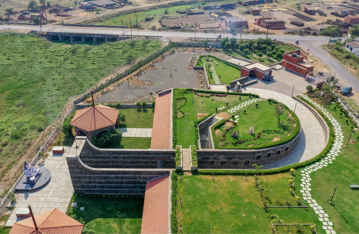 Aerial view of Udan Crematorium by d6thD Design Studio