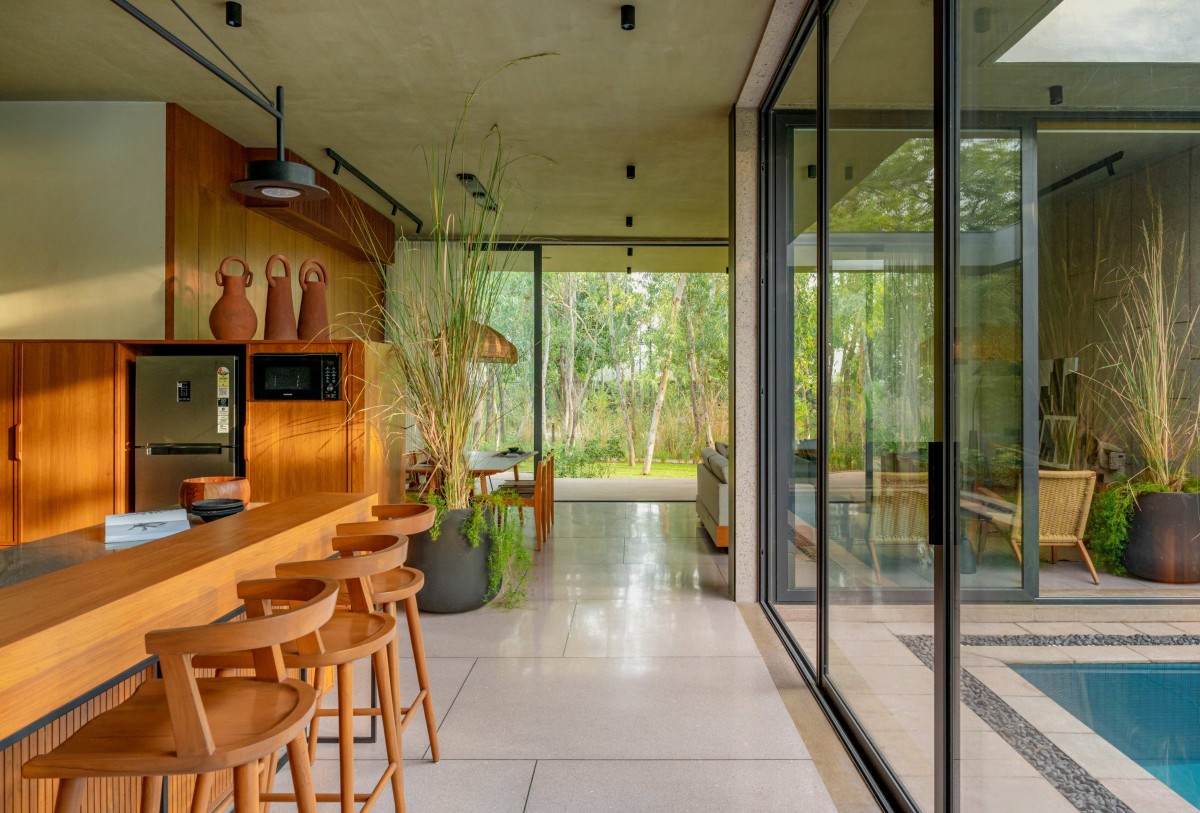 Kitchen Passage of House in Woods by Anarr Gunjaria Interiors