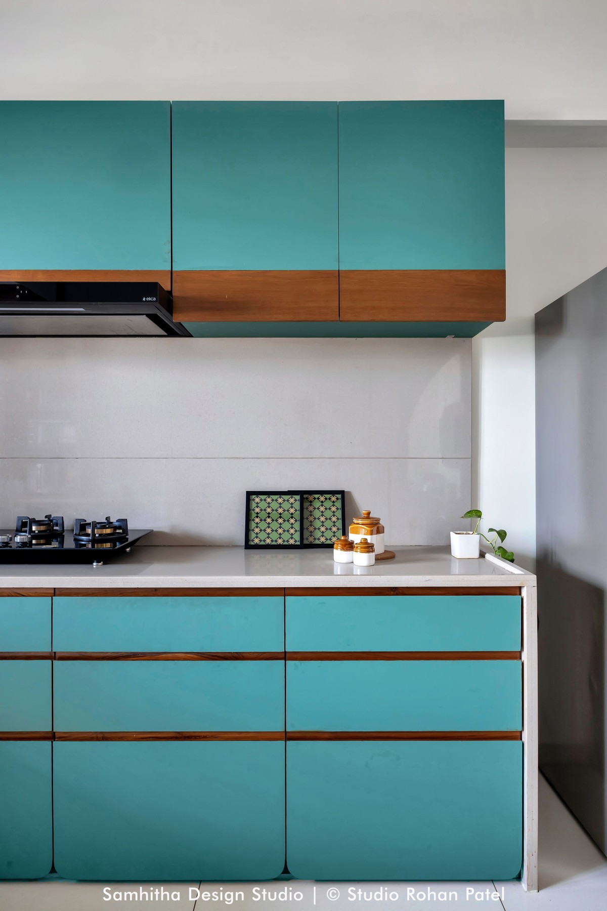 Kitchen of Manjalpur Residence by Samhitha Design Studio