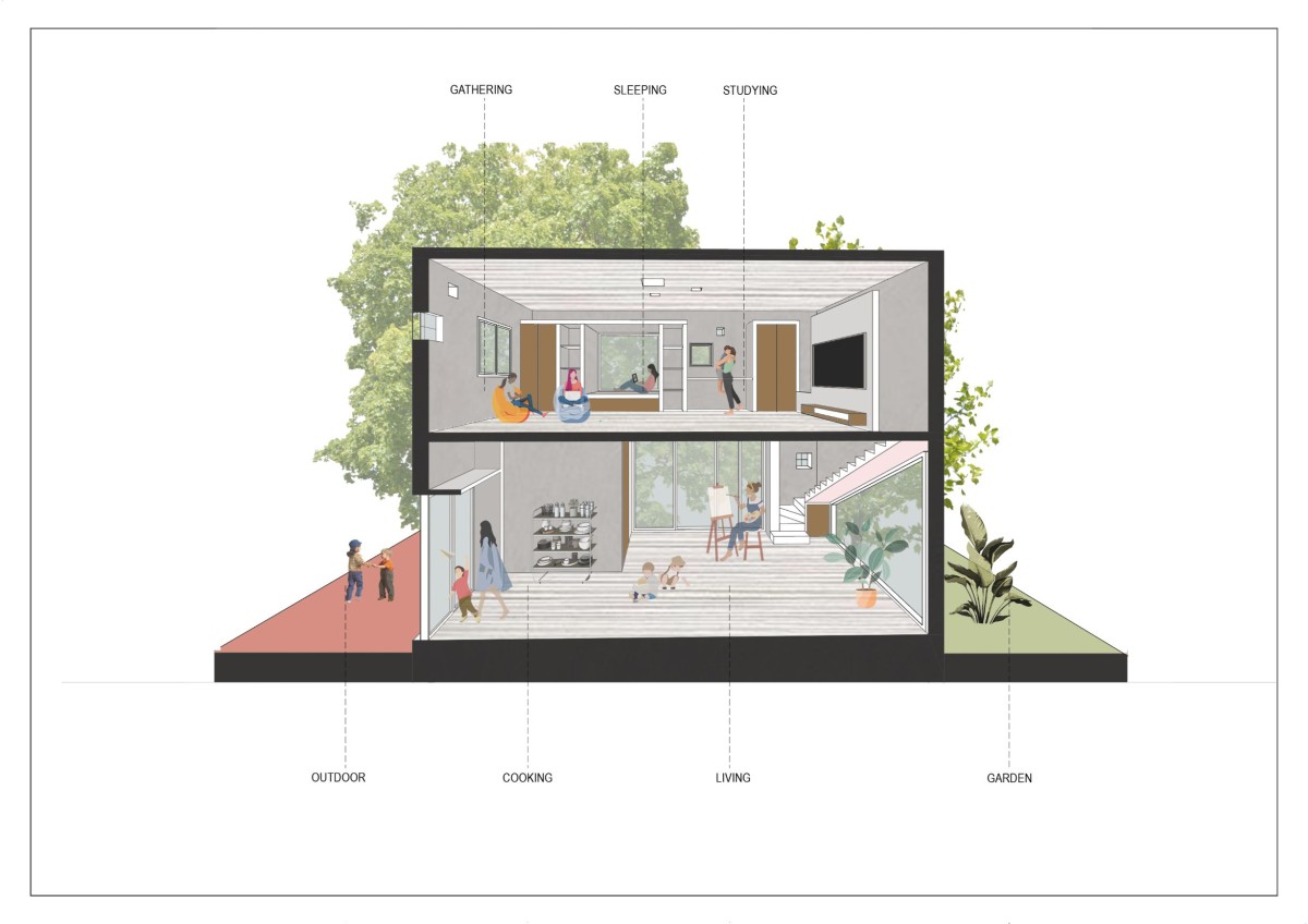 Sectional View of Lalli Residence by My MAATI