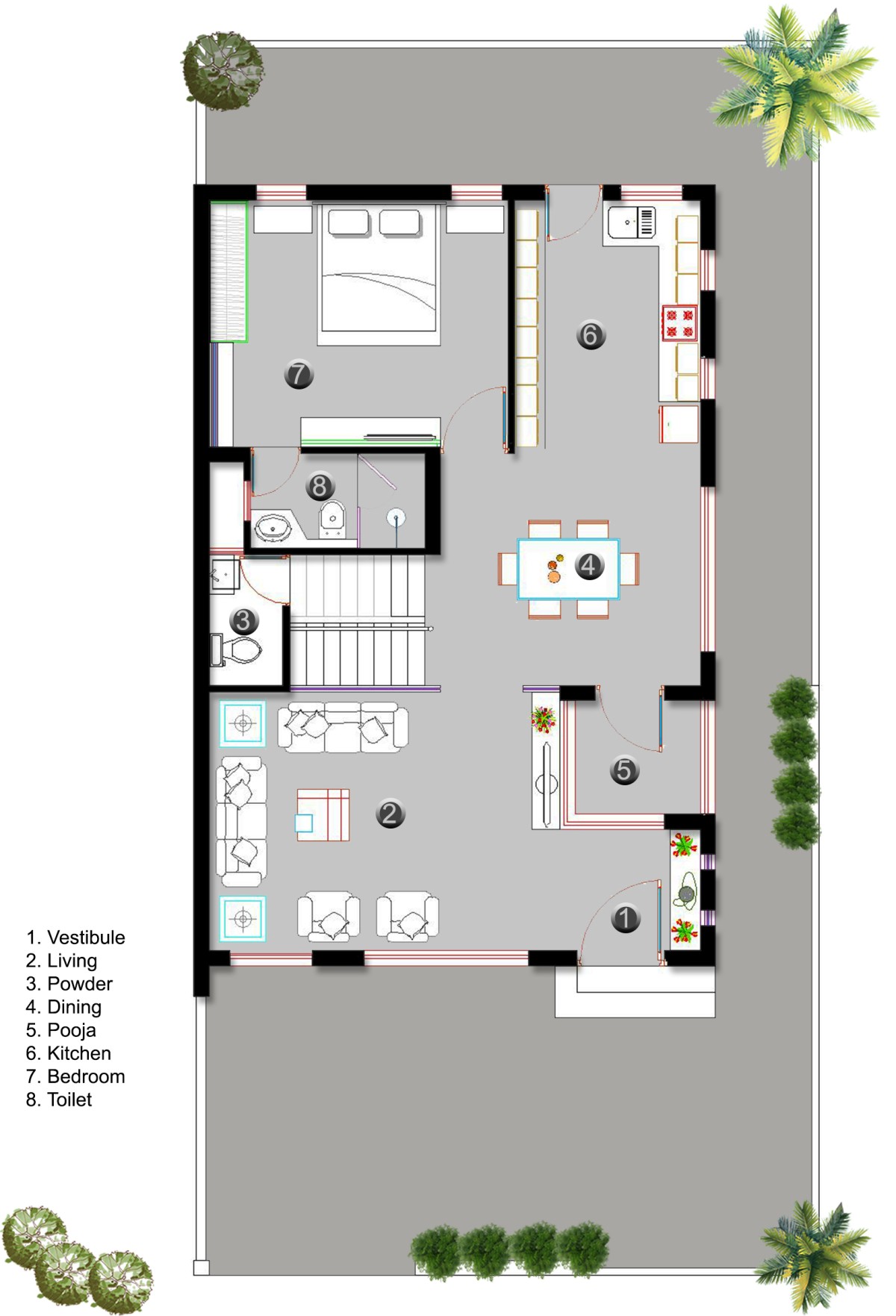 Ground Floor Plan of Shantakaram by Sthapatya A Design Studio