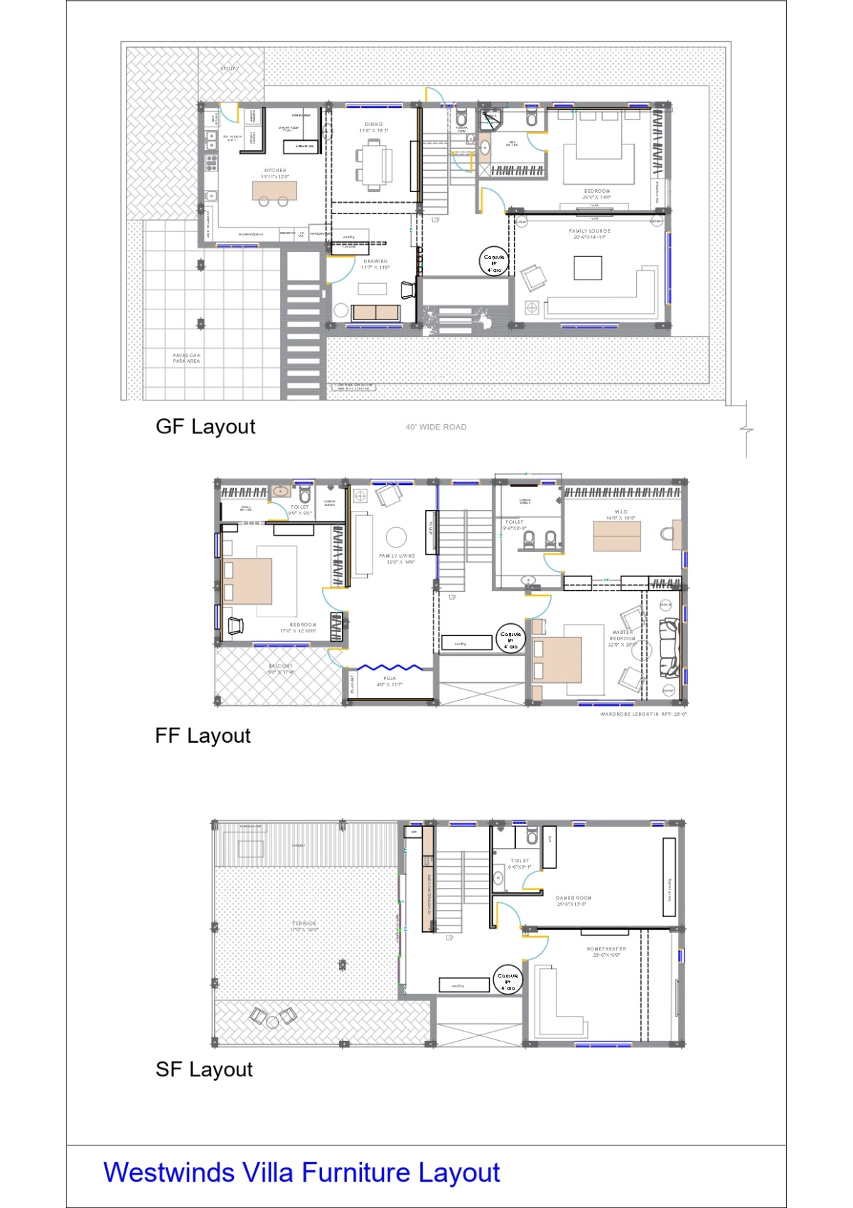 Plans of Westwinds Villa by Beyond Spaces Design Studio