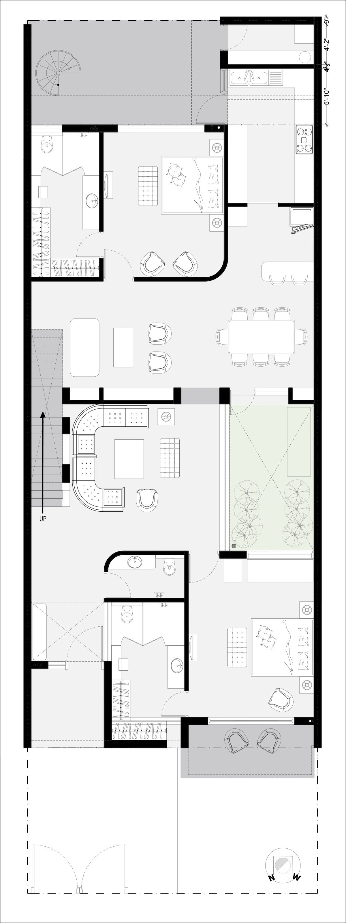 Ground floor plan of The Framed House by ForumAdvaita