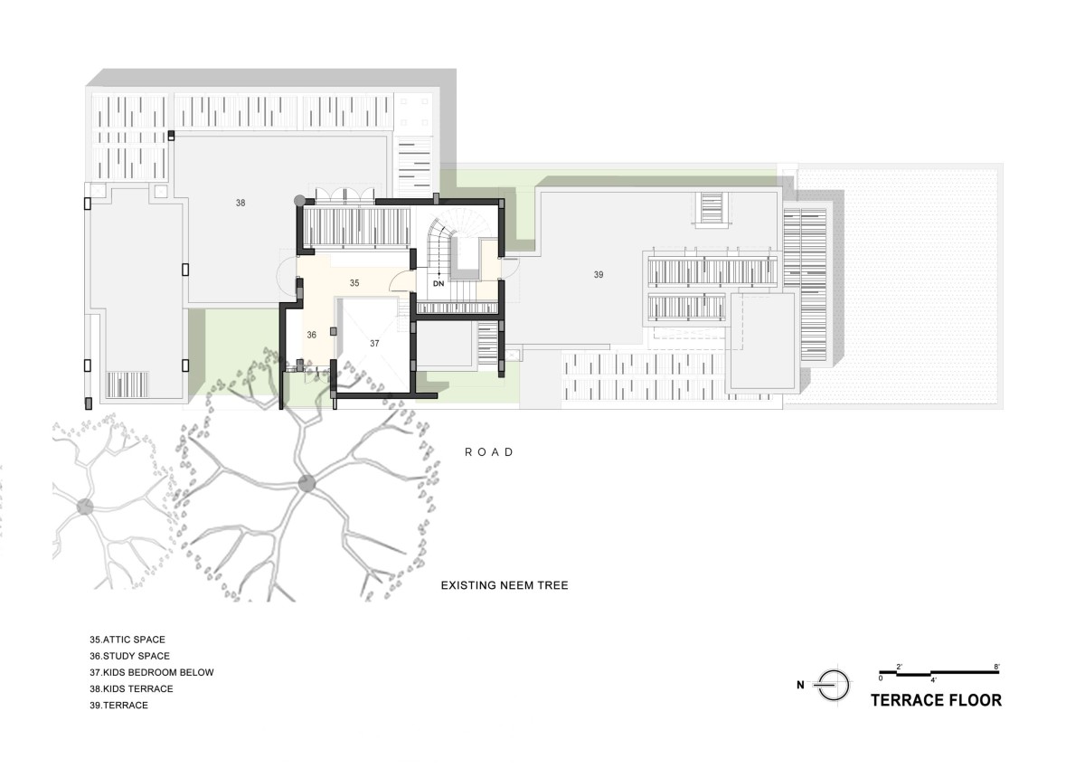 Terrace Floor Plan of Aadaleesan Residence by Murali Architects