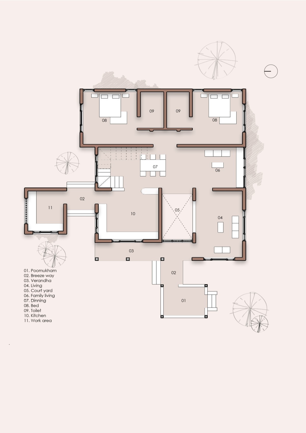 Ground floor plan of Nihaaram by Padav Design Collective