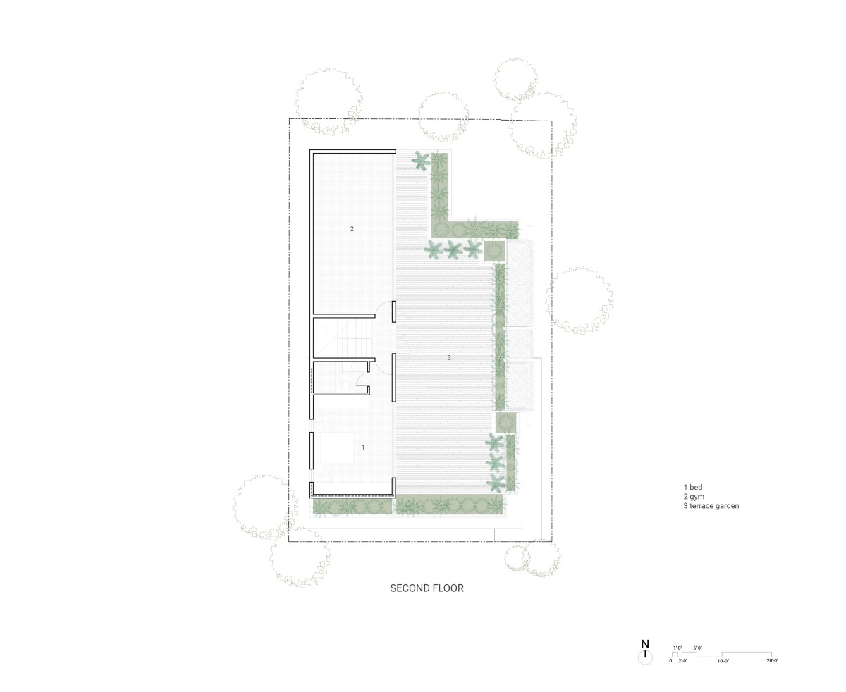 Second floor plan of House of Greens by 4site Architects