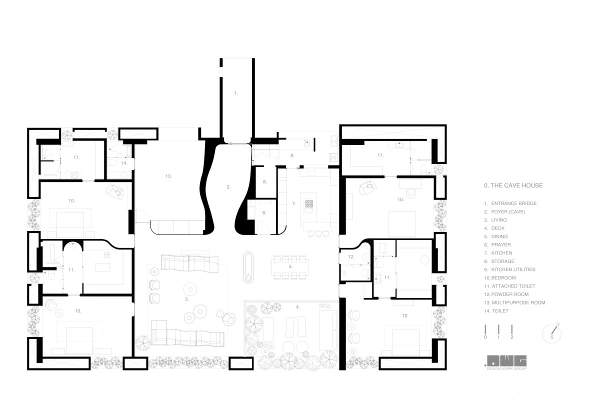 Floor Plan of Cave House by Design Work Group