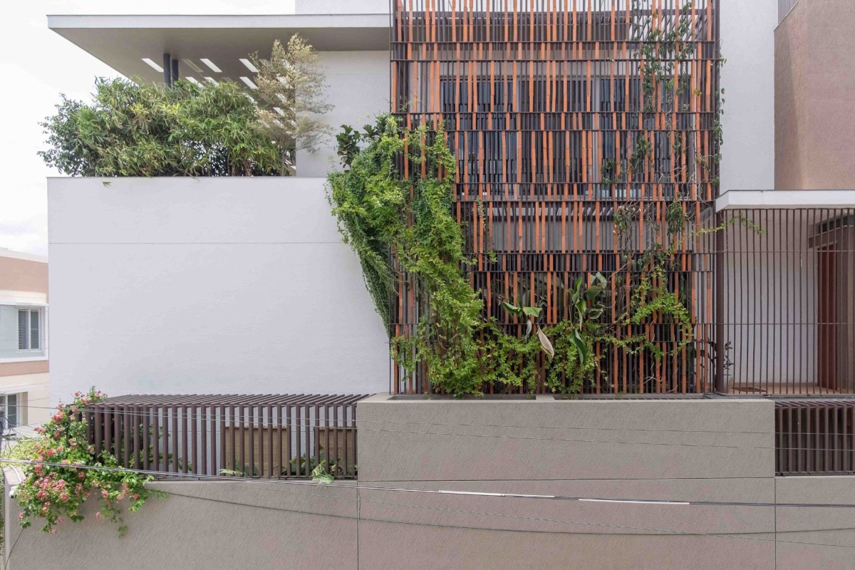 Exterior view of One Ground Home by Shanmugam Associates