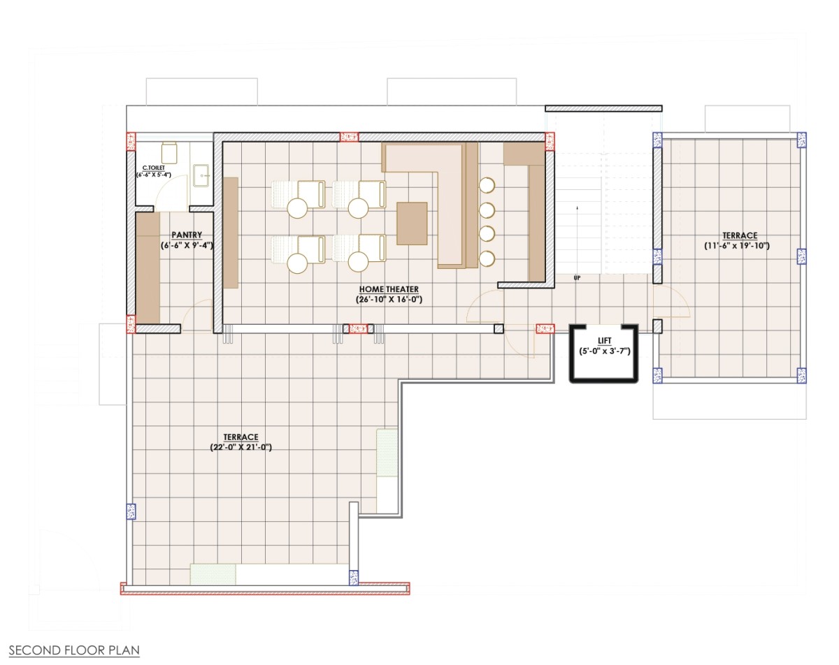 Second Floor Plan of Haria’s Residence by MS Design Studio