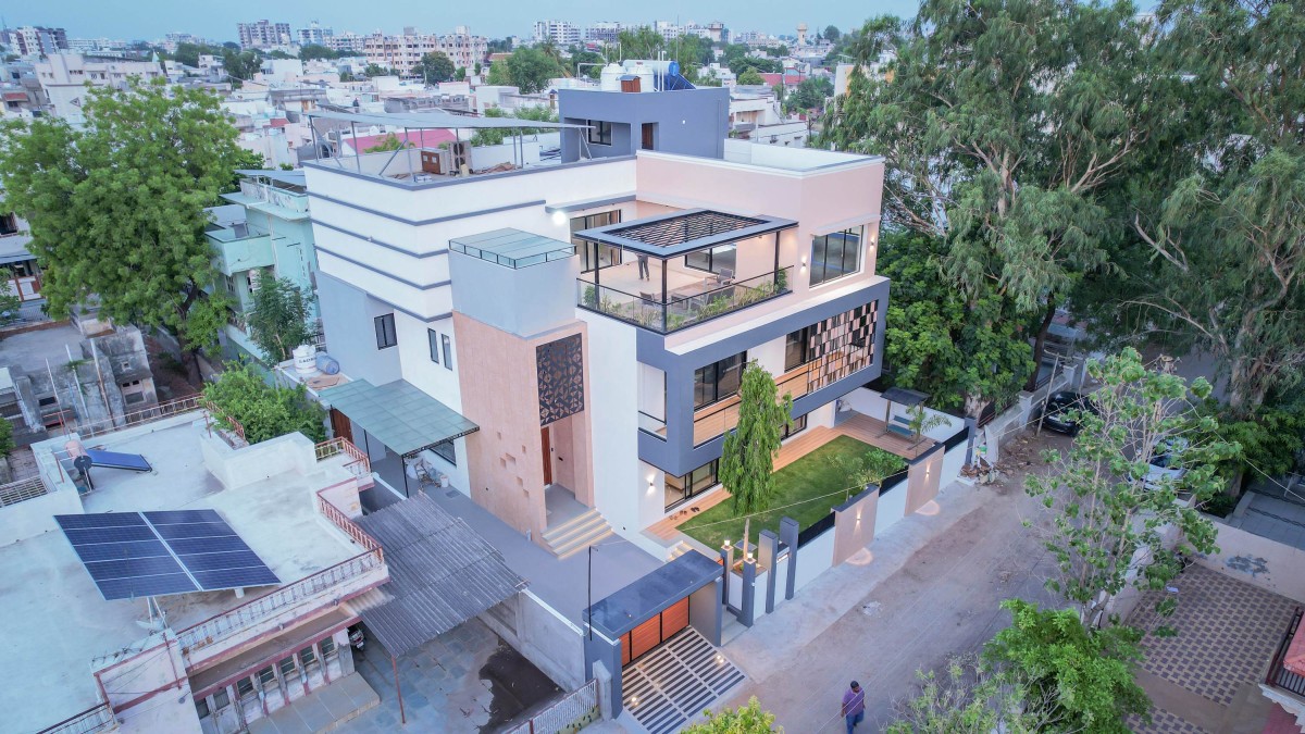 Aerial view of Prasad by Mauliv Patel Architects