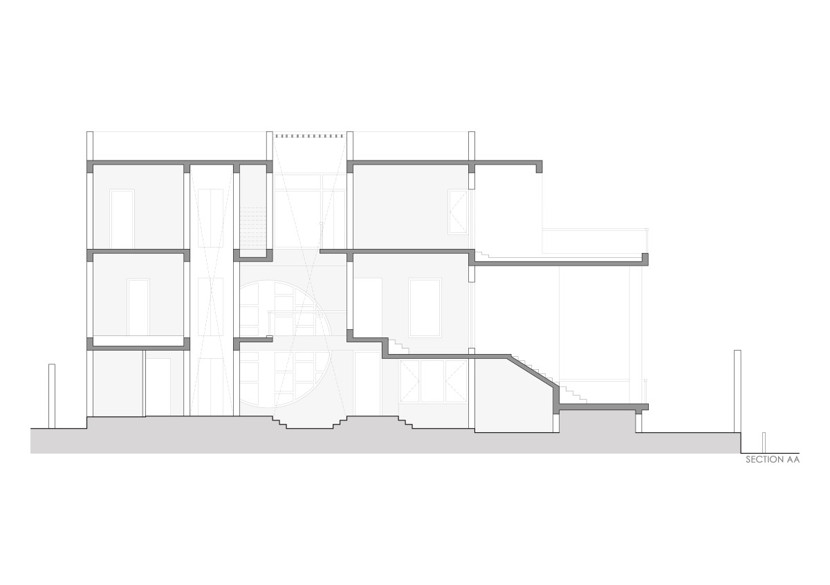 Section AA of House 1 by Thenappan Architects