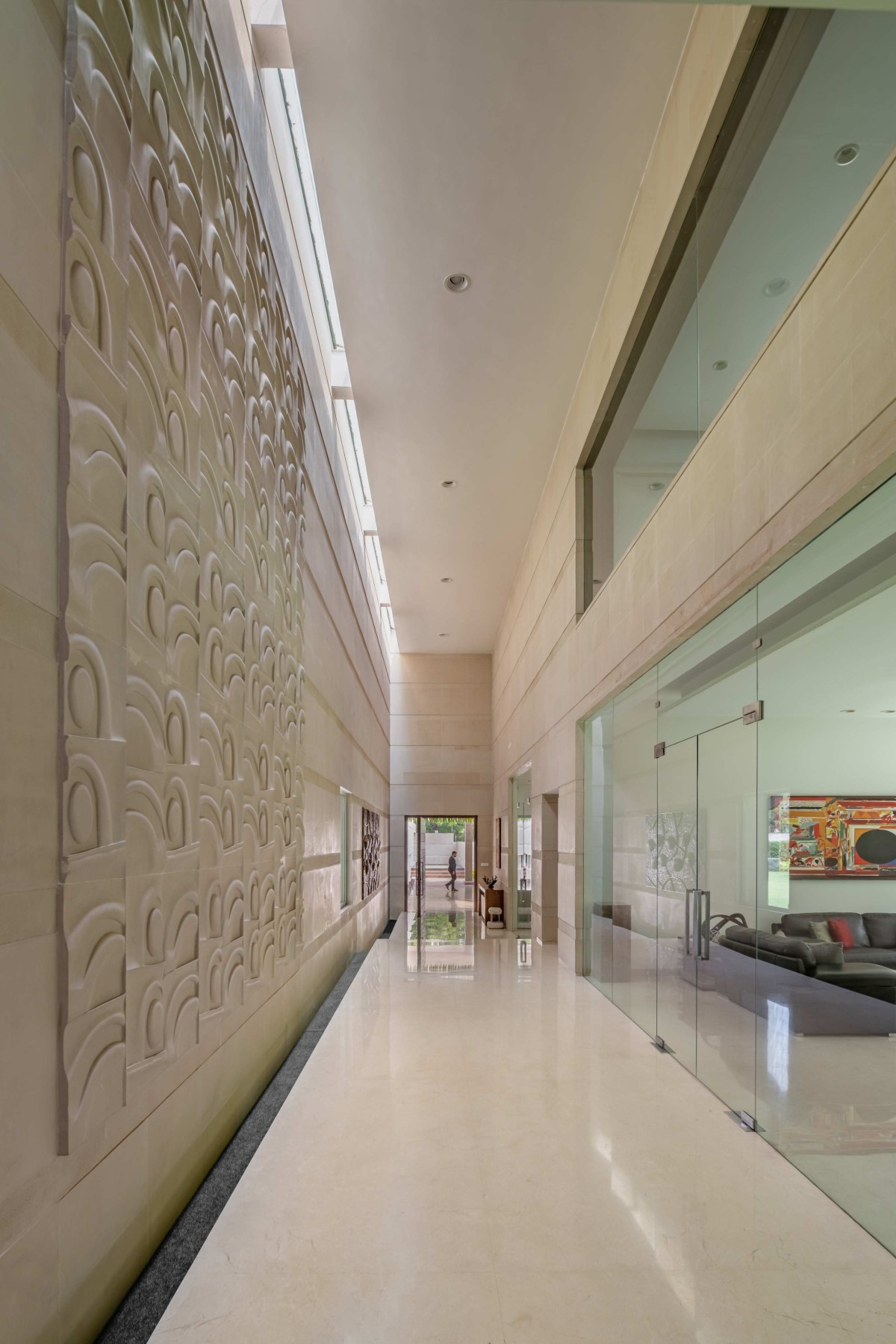 Corridor of Lakhani Villa by INI Design Studio