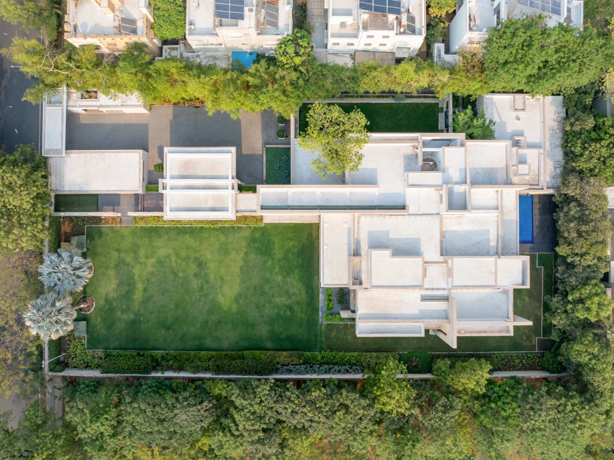 Aerial view of Lakhani Villa by INI Design Studio