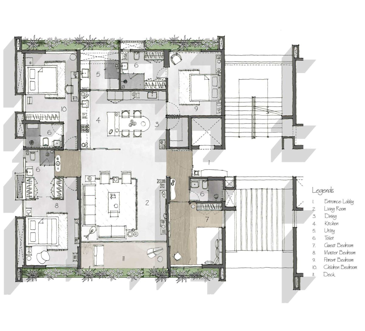 Floor Plan of Brass Wall House by Studio Lagom