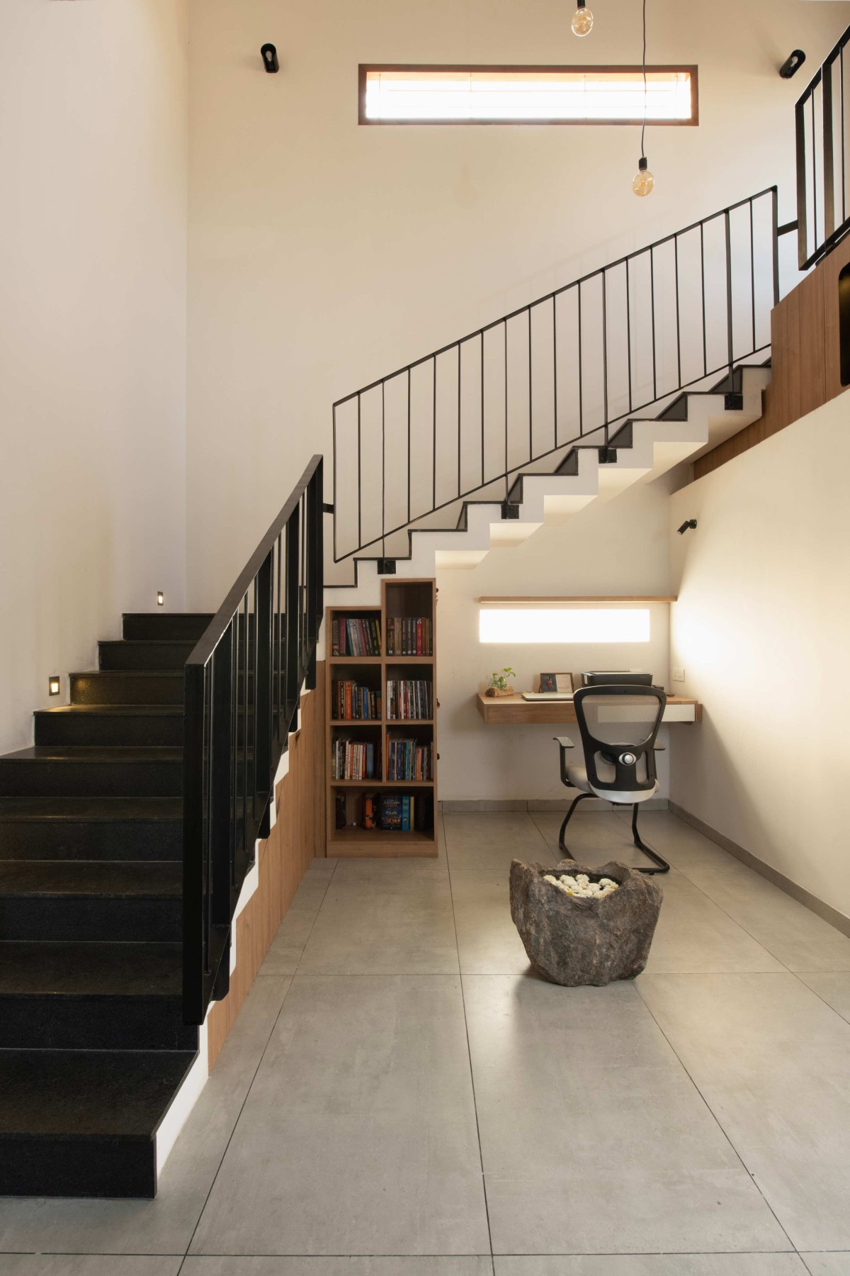 Staircase View of Neem House by Hashone Design Studio