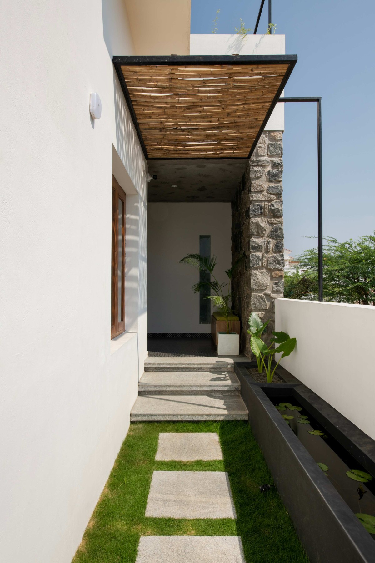 Entry View of Neem House by Hashone Design Studio