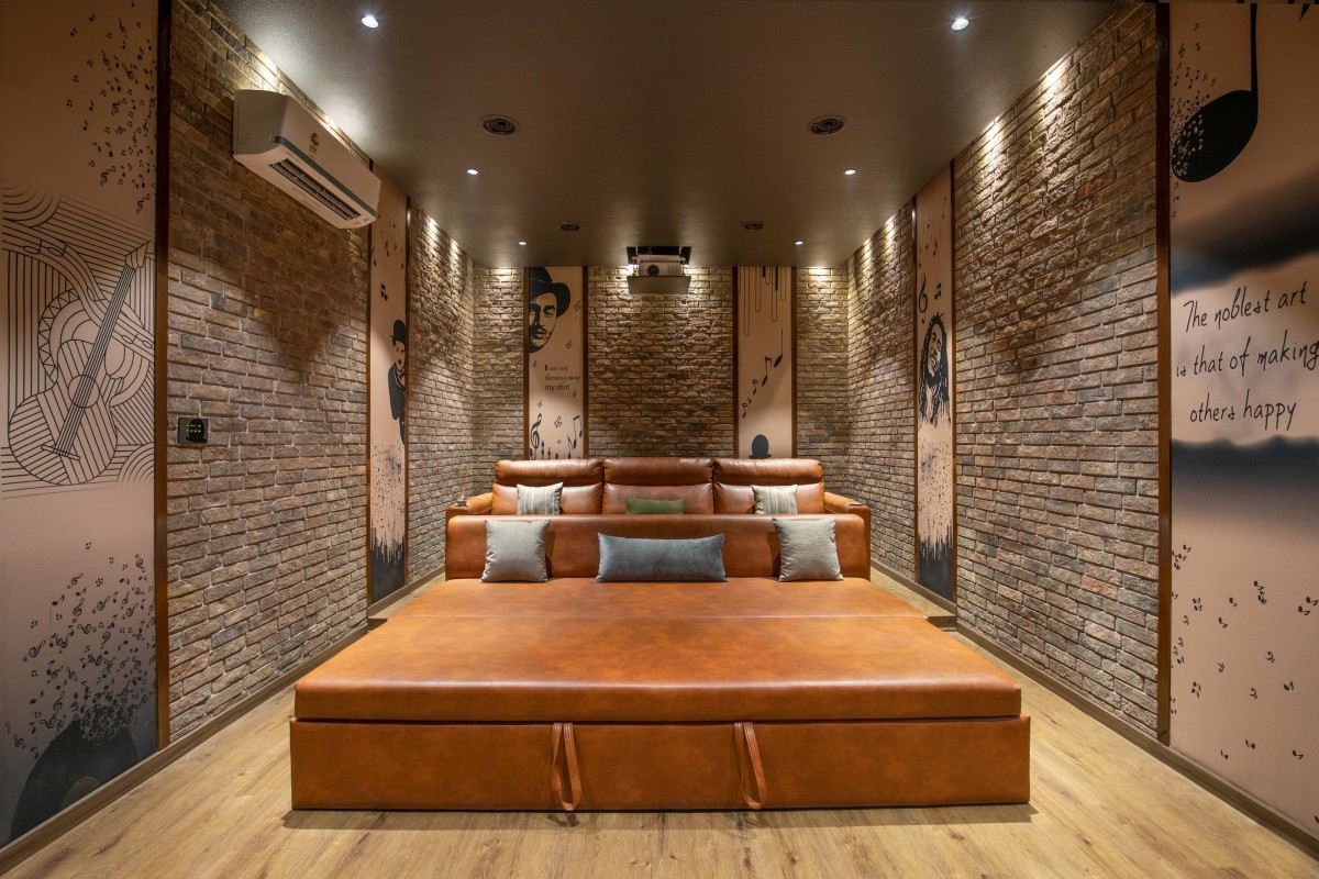 Home Theater of The Shah House by Jihan Associates