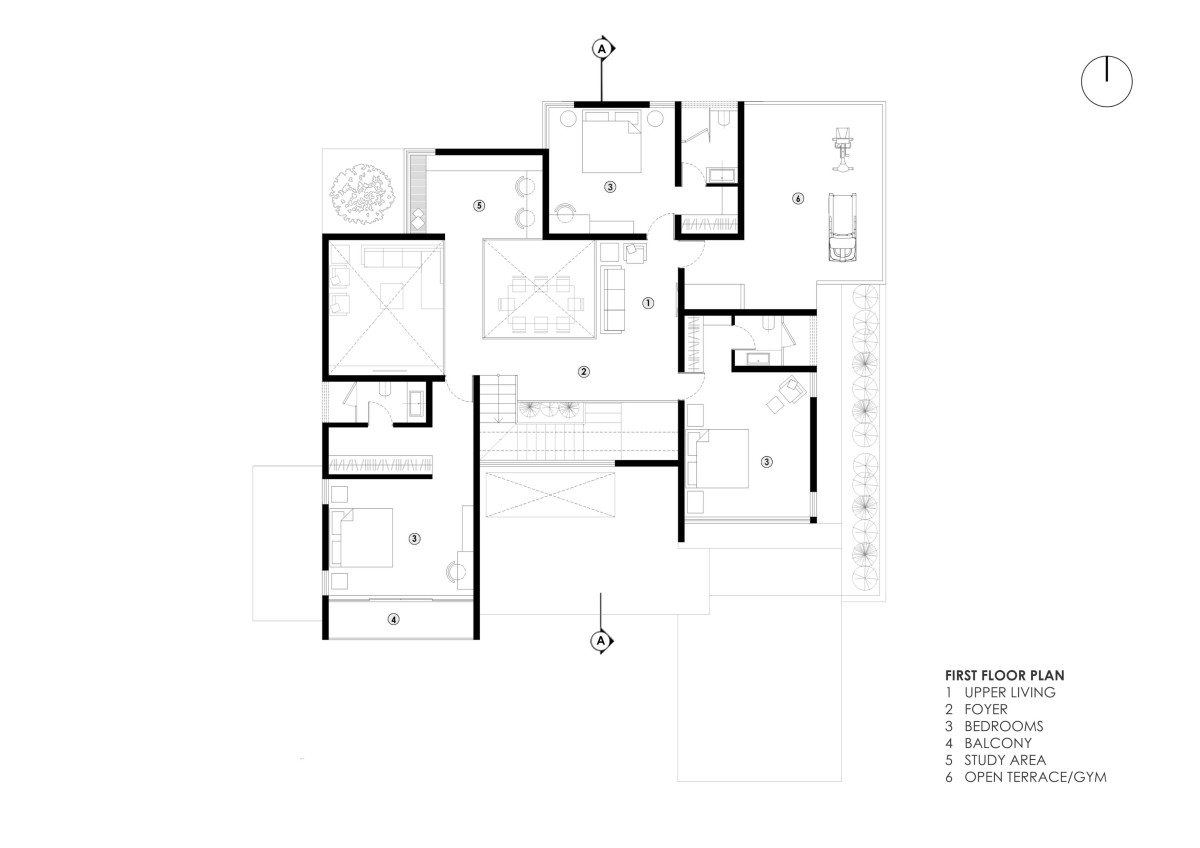 First Floor Plan of Manahil by Cognition Design Studio