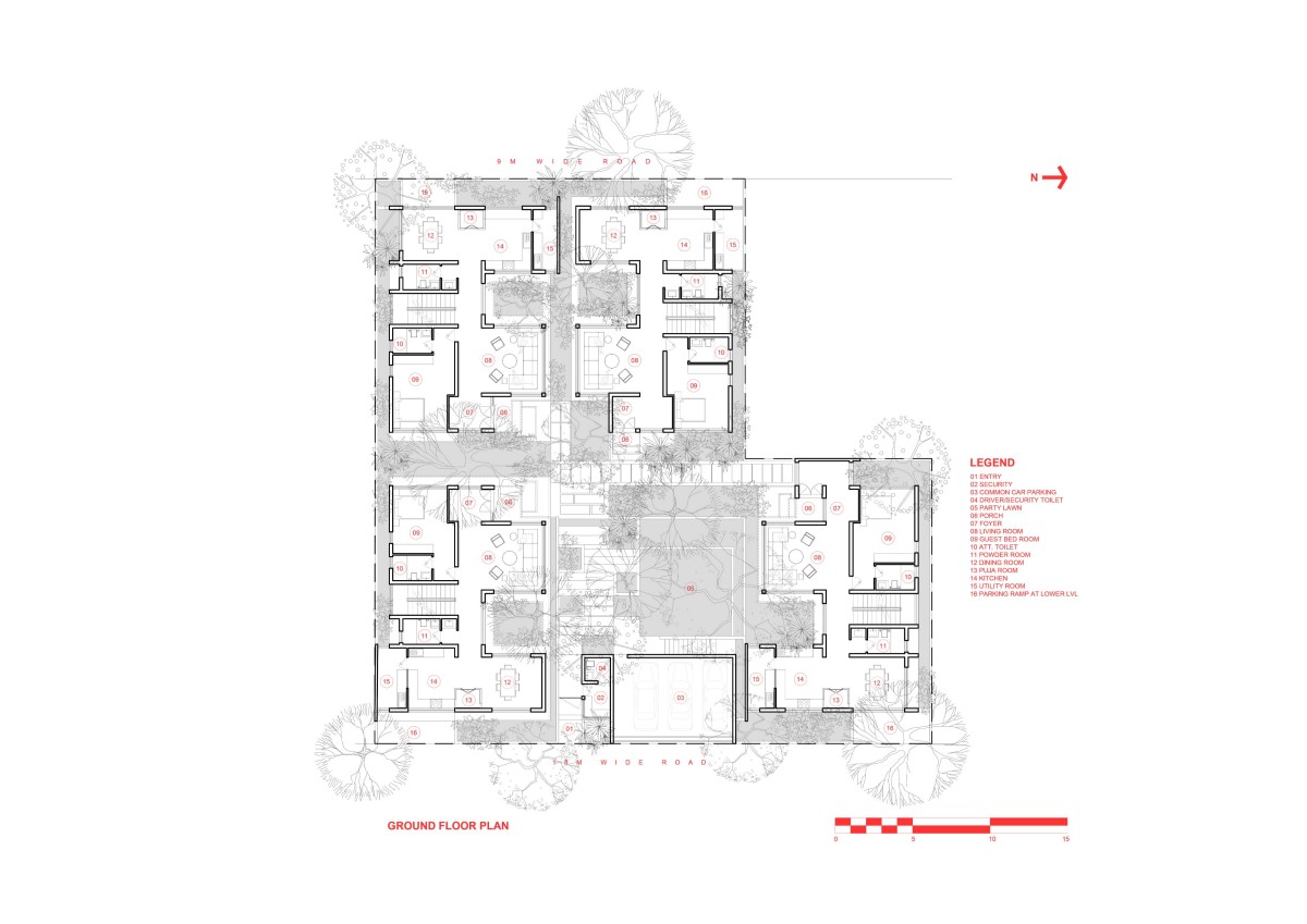 Ground Floor Plan of Geleyara Goodu by Avani Mudra Design