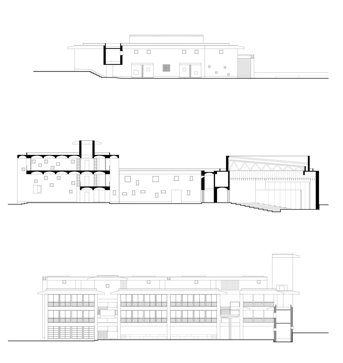 Section & Elevation of CEPT University by CCBA Designs