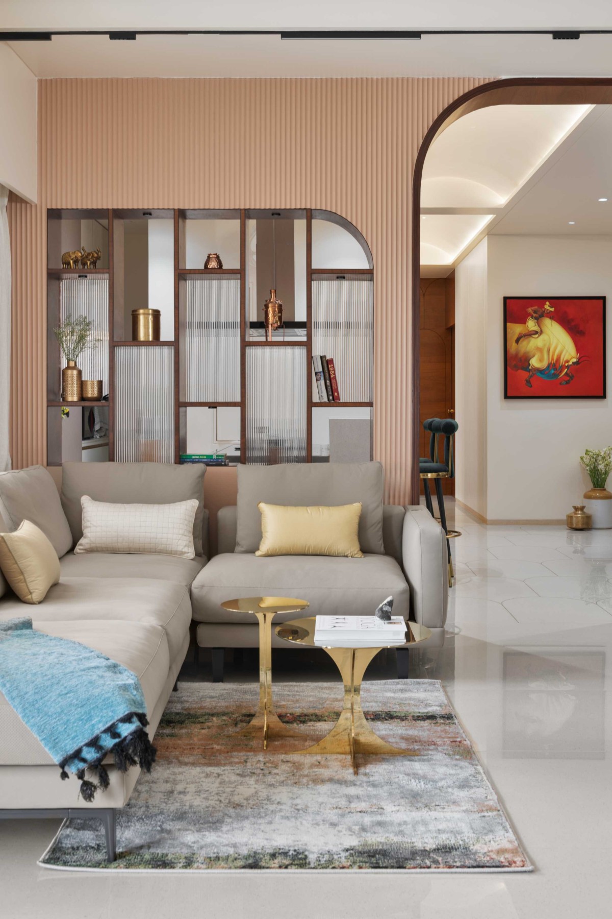 Formal living room of The Arched Penthouse by The Design Alley