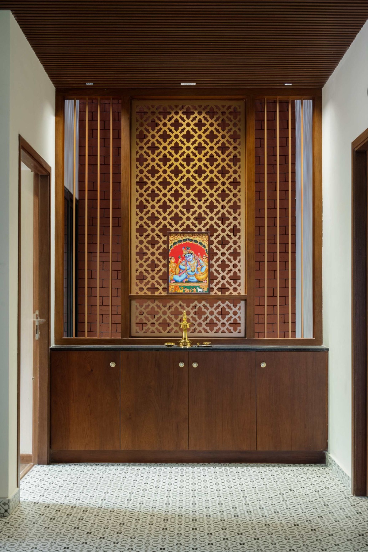 Pooja room of Kalhaara by Illusion Architecture