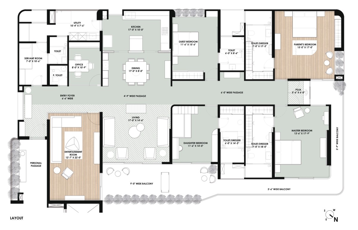 Plan of Earthen Cove by I K Architects