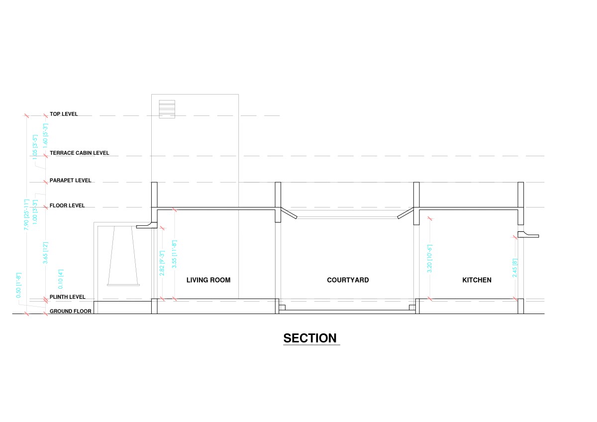 Section of Moreshwar – The House of Courtyard by Architecture Delicacy