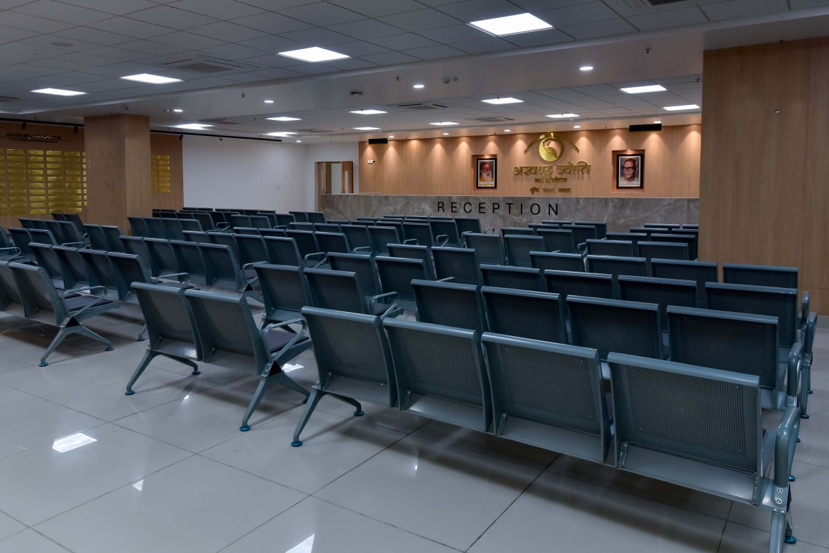 Reception & Waiting Area of Akhand Jyoti Eye Hospital Centre of Excellence by BuiltX Sustainable Design & Constructio