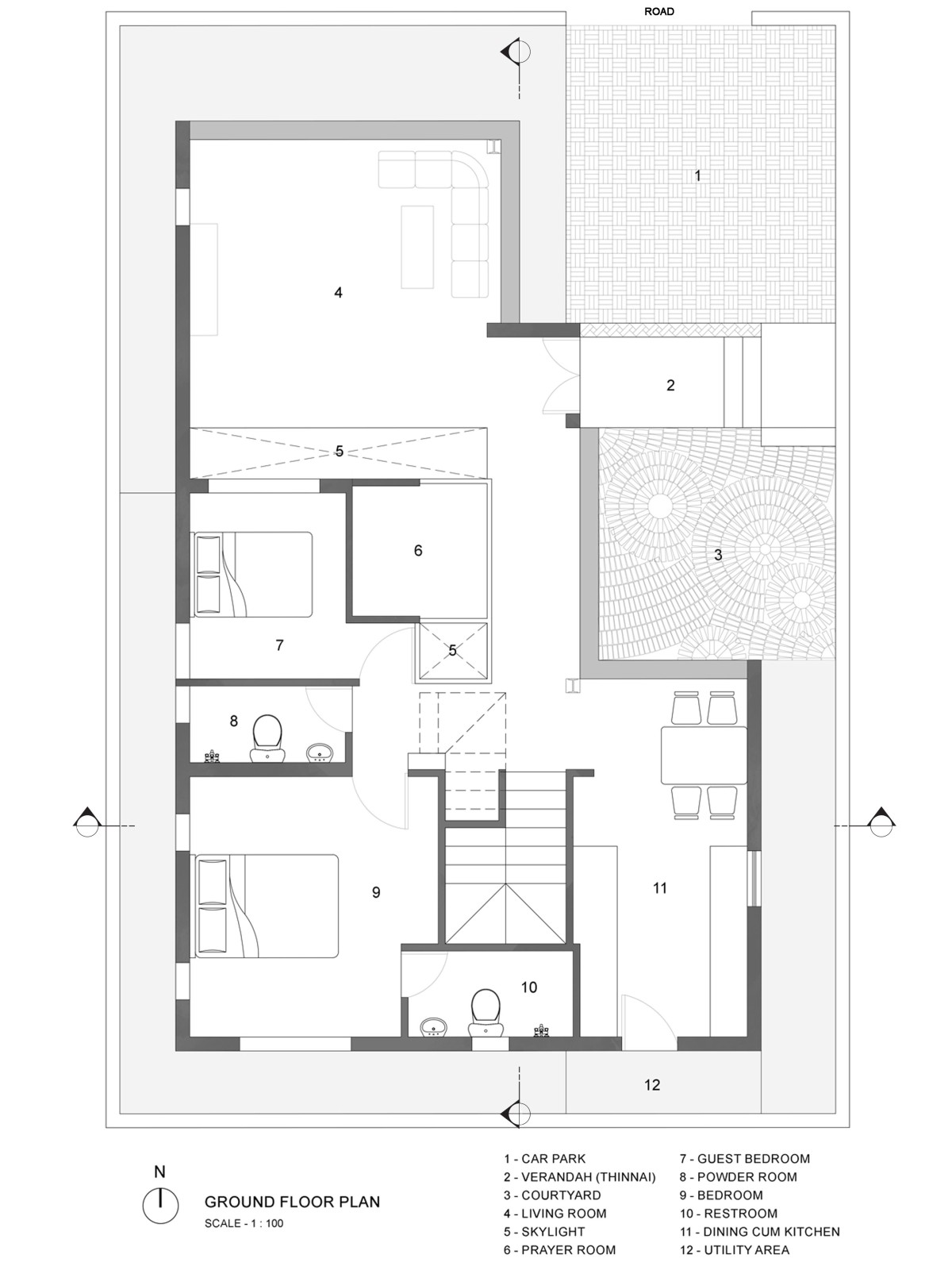 Ground Floor Plan of Paati Veedu by Art & Architecture